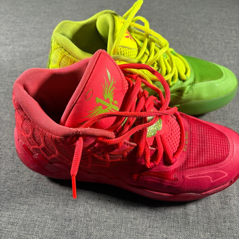 Puma MB.01 Rick and Morty Men 10 Green Red Mismatched Basketball Shoes 376682-01